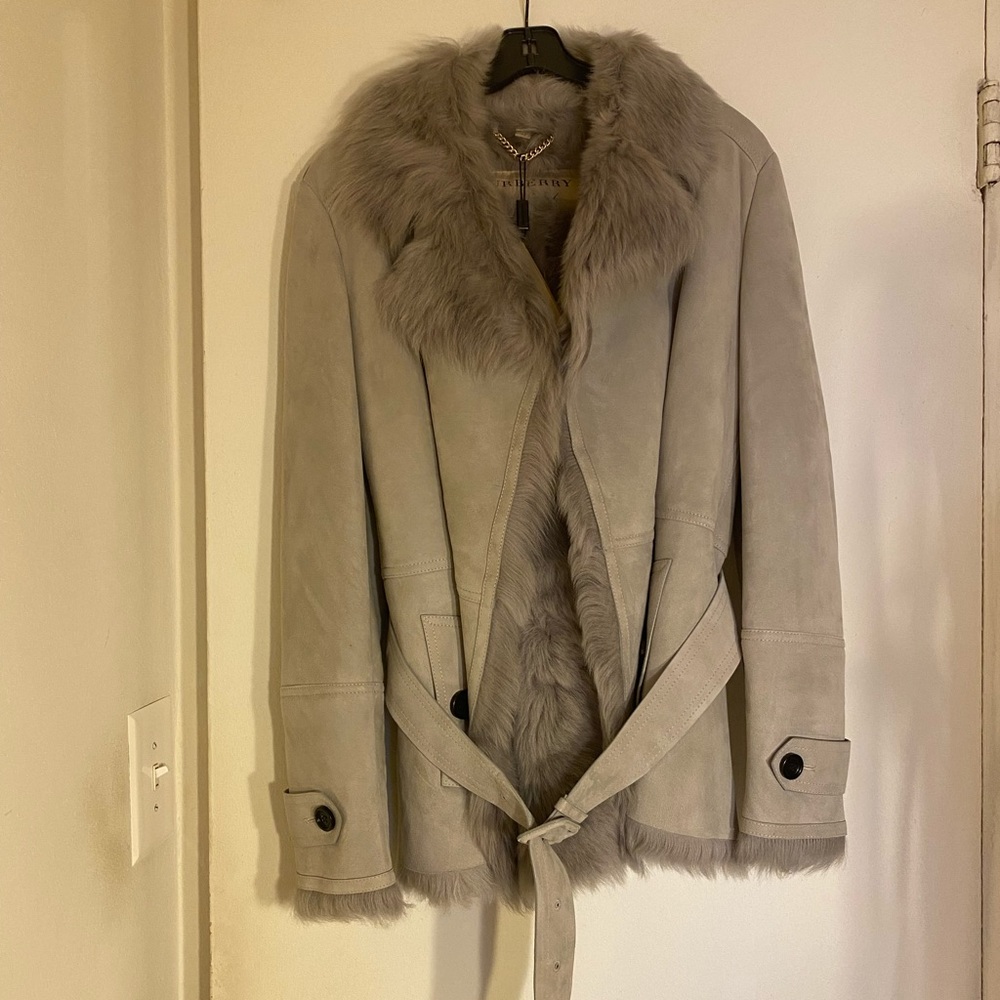 Burberry shearling jacket with collar